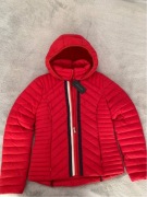 Kurtka damska Tommy Hilfiger pikowana, czerwona, rS, lekka z kapturem NOWA