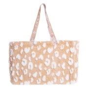 Moraj Torba shopper w cętki z pluszowym wykończeniem BEŻOWY