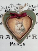 Dekoracyjne serce zawieszka shabby Prowansja vintage farmhouse decoupage 