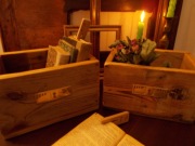 Klimatyczna Stara Skrzynka-Drewno-Pudełko Organizer-Vintage