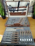 Zestaw sztućców / noży 25 elementów ROSTFREI w walizce – komplet grillowy