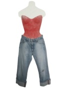 B Jeans by Bessie jeansy vintage 100% cotton W28 Y2K loose fit jasny denim