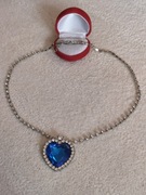 Naszyjnik z dużą zawieszką serce oceanu cyrkonie