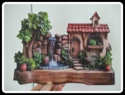 Wieszak na klucze lub inne drobiazgi domek dekoracja ścienna