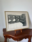 Litografia Pietro Dalla Santa „Stary most w Vimmerby” 27/50 Szwecja