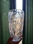 Wazon kryształowy uszkodzony PRL