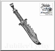 Srebrny wisiorek nóż wojskowy bojowy piła Ag noże