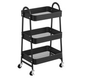 3-poziomowy Wózek Regał na Kółkach Metalowe Półki Szafka z Kółkami