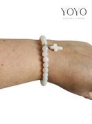 Bransoletka z krzyżykiem z agatem i chalcedonem