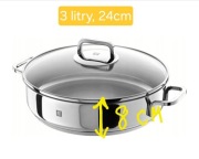 Stalowa sauté patelnia niski garnek 24cm seria Zwilling Quadro.