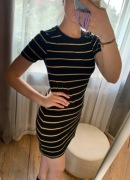 Sukienka w paski obcisły krój pull&bear xs krótki rękaw S
