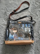 Anekke contemporary pojemna duża listonoszka 3 kieszenie granatowa 