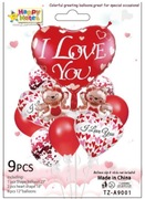 Zestaw balonów lateksowe foliowe  love serce walentynki zakochani miłość 