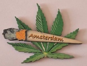 Magnes na lodówkę drewniany AMSTERDAM Holandia Holland Joint (1K) 