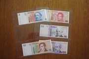 Argentyna zestaw banknotów 5 sztuk  stan 1