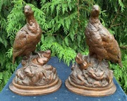 kuropatwy rzeźba z drewna XVIII / XIX wiek myśliwskie gabinet pałac