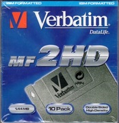 Pudełko z 10 x Dyskietka Verbatim MF2HD NOWE Folia
