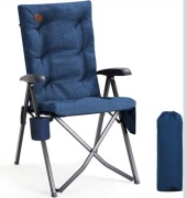 Krzesło kempingowe EVER ADVANCED z Udźwigiem do 150 KG Niebieskie