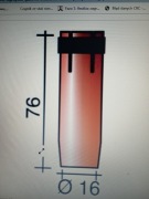 Dysza gazowa stożkowa 16 mm; 8 sztuk