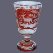 Szklanica Mysliwska XIX/XX Bohemia 