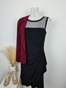 Sukienka do kolan na okazję elegancka okolicznościowa marszczona