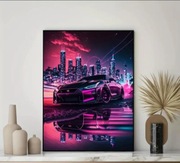 Plakat  na sciane z samochodem 