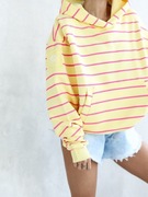 BLUZA DRESOWA OVERSIZE PASTELE PASKI WIOSNA 2026