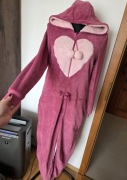 Lidl Esmara kombinezon onesie pluszowy różowy piżama do spania M/L 40/42