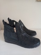 Nowe czarne skórzane botki damskie Puch But rozmiar 37 