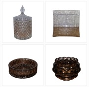 4 x szkło bomboniera talerzyk świecznik podstawka Homla H&Y