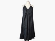 Czarna sukienka maxi George, bawełna wiskoza wiązana gumka Plus Size 48/4XL