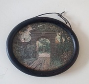 Stary obrazek Brama owalny Vintage 