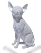 Figurka Glamour piesek chihuahua srebrna 
