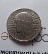 2 zł moneta II RP głowa kobiety 1933r. ze znakiem menniczym, Ag  750