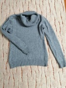 DAMSKI CIEPŁY SWETER GOLF SZARY