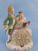 Figurka para w stylu rokoko dama i kawaler koronka