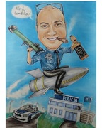 Karykatura, portret, prezent ,  a2 kolor 1osoba