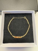 Złota Bransoletka 585 Blaszka Grawer 18cm 2,15g splot Marina