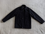 Granatowy elegancki wełniany portugalski płaszcz Desfilar Vontades 48 M