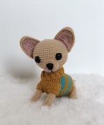 Chihuahua, mały piesek, zawieszka, brelok, rękodzieło,na szydełku