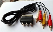 Adapter SCART (eurozłącze) do RCA (cinch).+ Kabel 150cm. 3 x Cinch