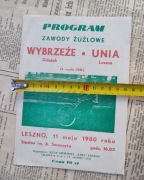 Program żuzel 1980 Wybrzeże Gdańsk Unia Leszno speedway PRL