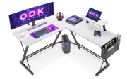 Biurko gamingowe narożne L 127x127 cm półka monitor