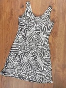 Spektra Letnia zwiewna sukienka w zebrę, czarno biała, rozmiar 38