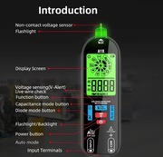 Inteligentny multimetr cyfrowy A1X Tester Woltomierz z detektorem