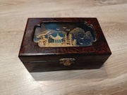 Drewniana szkatułka na biżuterię styl chiński