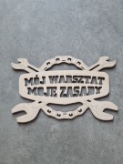 Napis Mój warsztat moje zasady A4