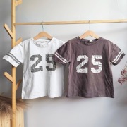 Koszulka t-shirt krótki rękaw Kids Tales 116 szara z numerem rugby wygodna 