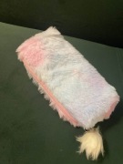 Duży Fluffy Pluszowy Piórnik Słodki pompon gradient