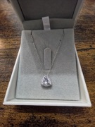 Nowy srebrny naszyjnik 925 serce cyrkonia regulowany